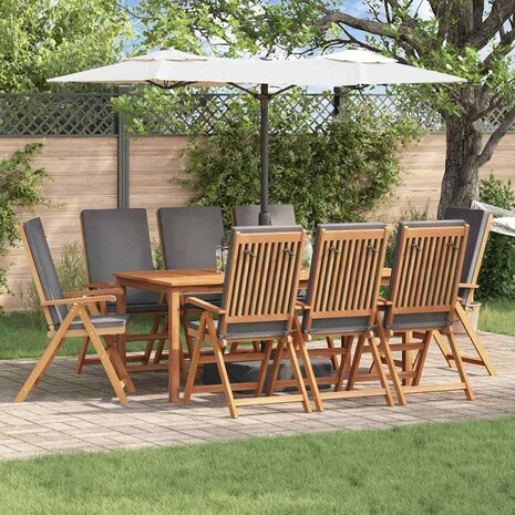 Tuinstoel 8 pcs Bruin 57 x 71.5 x 104cm Massief teakhout