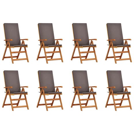 Tuinstoel 8 pcs Bruin 57 x 71.5 x 104cm Massief teakhout