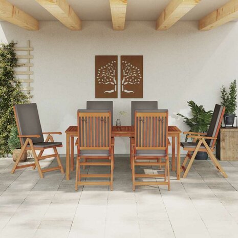 Tuinstoel 6 pcs Bruin 57 x 71.5 x 104cm Massief teakhout