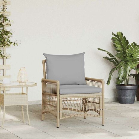 Tuinstoel Beige 60 x 70 x 78cm poly rattan