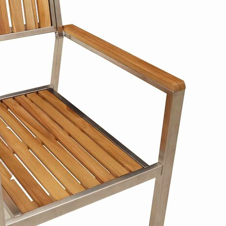 Tuinstoel 6 pcs Bruin 56 x 54.5 x 87cm Massief teakhout