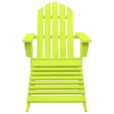 Tuinstoel Adirondack met voetenbank massief vurenhout groen