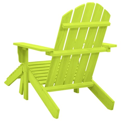 Tuinstoel Adirondack met voetenbank massief vurenhout groen