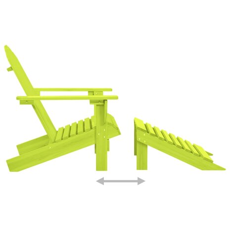 Tuinstoel Adirondack met voetenbank massief vurenhout groen