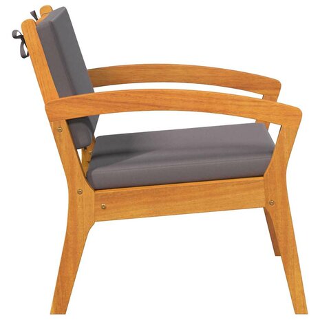 Tuinstoel met kussen 2 pcs Bruin Massief acaciahout