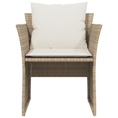 Tuinstoel met voetenbank poly rattan beige