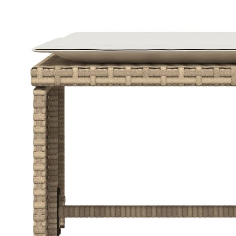 Tuinstoel met voetenbank poly rattan beige