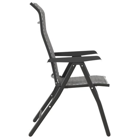 Tuinstoelen 8 st inklapbaar poly rattan grijs