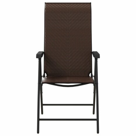 Tuinstoelen 8 st inklapbaar poly rattan bruin