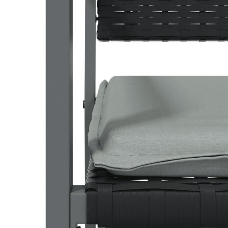 Tuinstoelen 6 st met kussens 54x62,5x89 cm poly rattan zwart