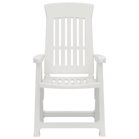 Tuinstoelen 2 st verstelbaar PP wit