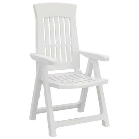 Tuinstoelen 2 st verstelbaar PP wit