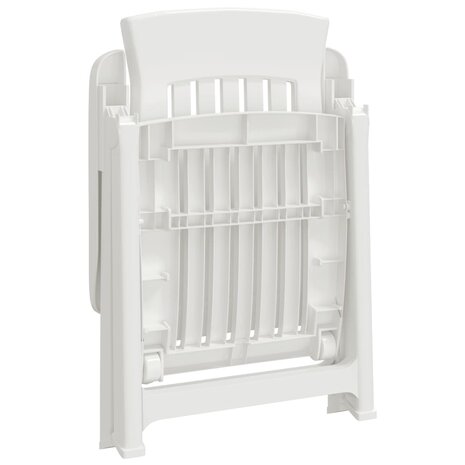 Tuinstoelen 2 st verstelbaar PP wit