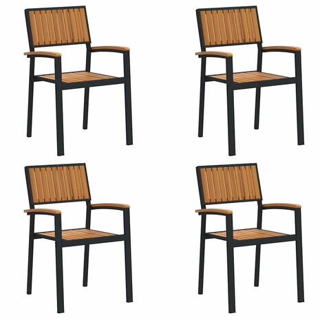 Tuinstoel 4 pcs Bruin 56 x 57 x 87cm Massief acaciahout