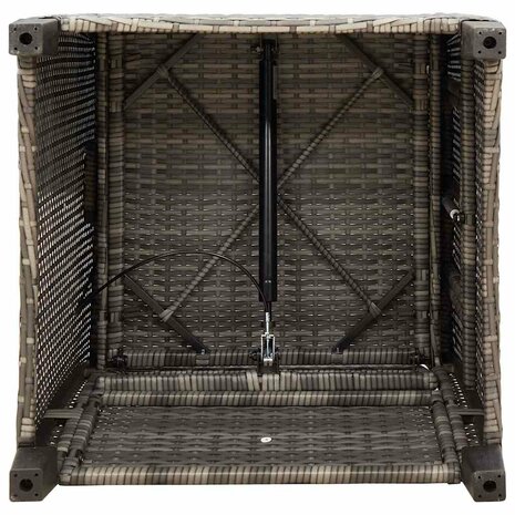 Verstelbare tuinstoel met bijzettafel poly rattan grijs