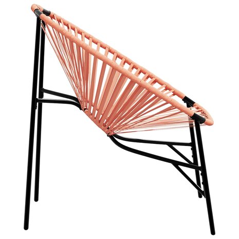 Tuinstoel Egg poly rattan zwart en oranje
