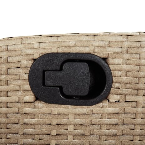Tuinstoel verstelbaar met kussens poly rattan gemengd beige