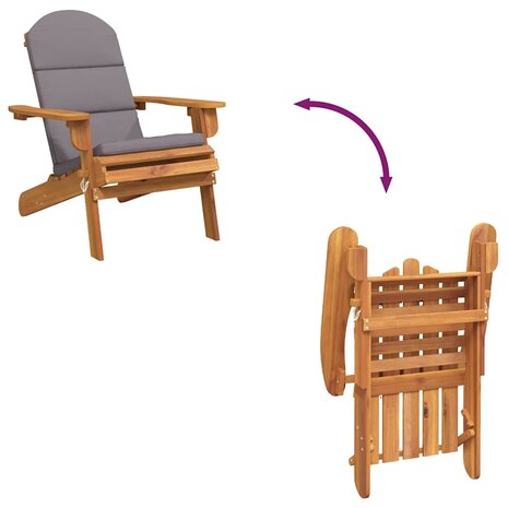 Tuinstoel Adirondack met kussens massief acaciahout