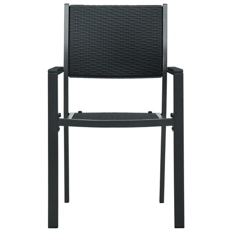 Tuinstoel 2 st rattan-look kunststof zwart