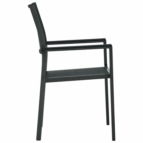 Tuinstoel 2 st rattan-look kunststof zwart
