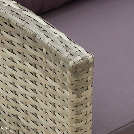 Tuinstoel met kussens poly rattan grijs