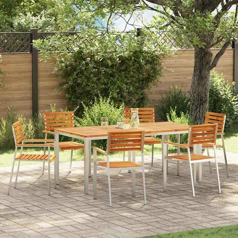 Tuinstoel 6 pcs Bruin 56 x 54.5 x 87cm Massief acaciahout