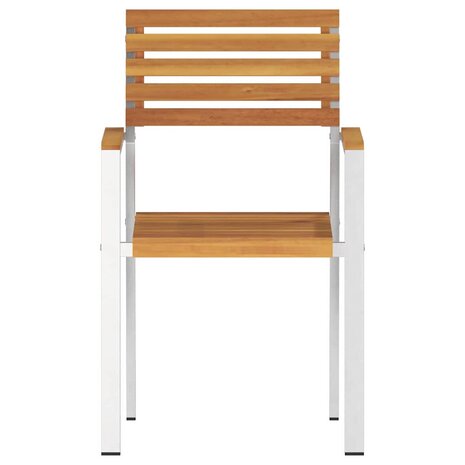 Tuinstoel 6 pcs Bruin 56 x 54.5 x 87cm Massief acaciahout