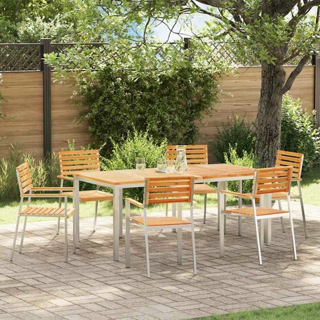 Tuinstoel 6 pcs Bruin 56 x 54.5 x 87cm Massief teakhout