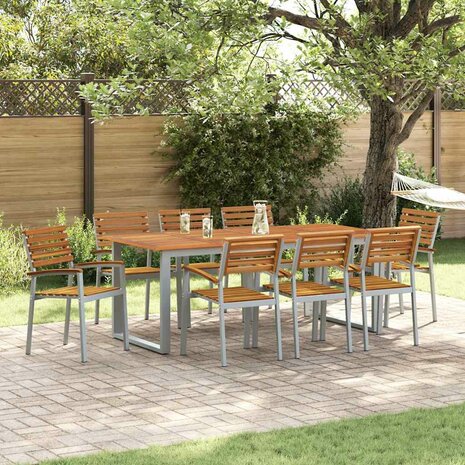 Tuinstoel 8 pcs Bruin 56 x 57 x 87cm Massief acaciahout