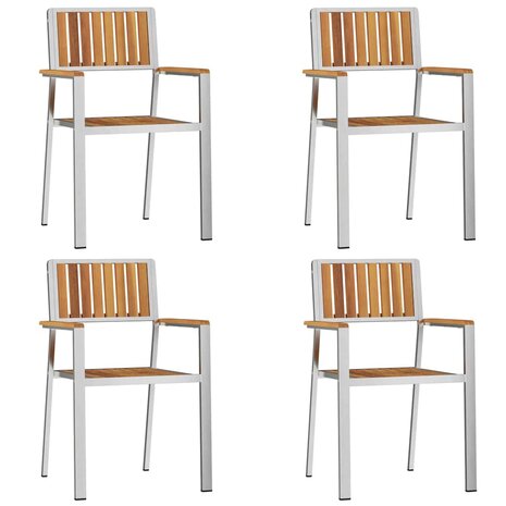 Tuinstoel 4 pcs Bruin 56 x 54.5 x 87cm Massief acaciahout