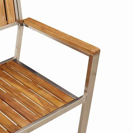 Tuinstoel 4 pcs Bruin 56 x 54.5 x 87cm Massief acaciahout
