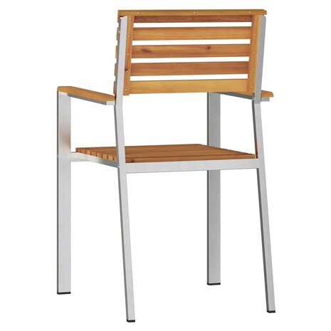 Tuinstoel 4 pcs Bruin 56 x 54.5 x 87cm Massief acaciahout