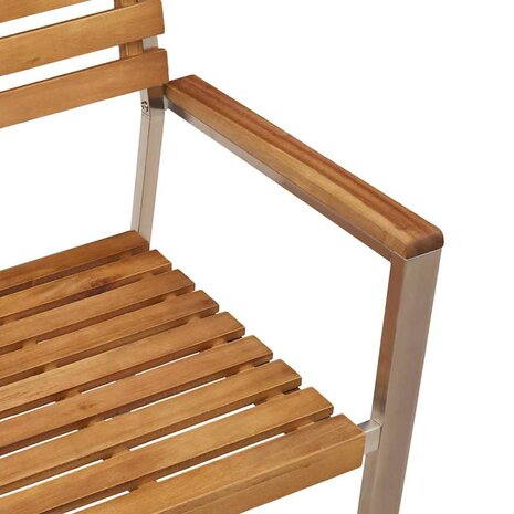 Tuinstoel 4 pcs Bruin 56 x 54.5 x 87cm Massief acaciahout