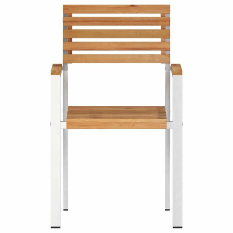 Tuinstoel 2 pcs Bruin 56 x 54.5 x 87cm Massief teakhout