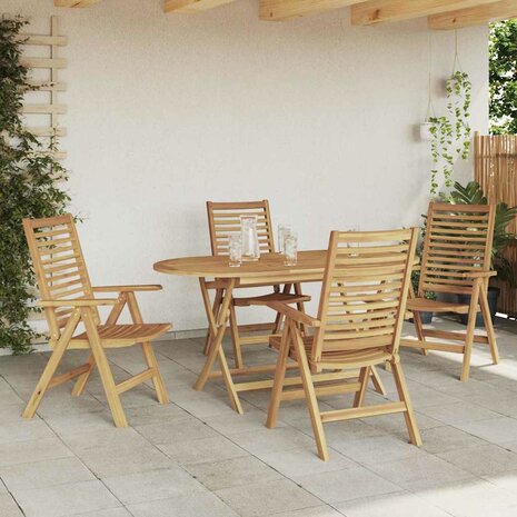Tuinstoel 4 pcs Bruin 52 x 64.5 x 108 cm Massief teakhout