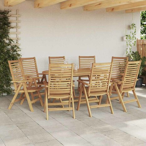 Tuinstoel 8 pcs Bruin 52 x 64.5 x 108 cm Massief teakhout