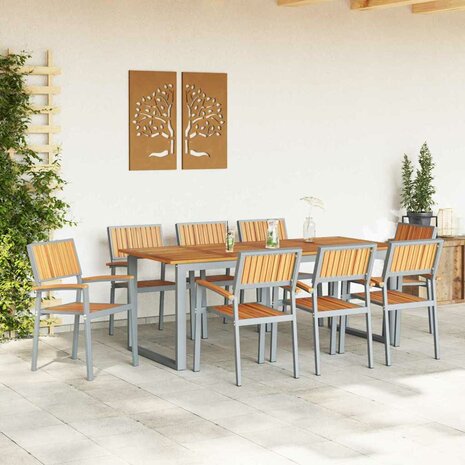 Tuinstoel 8 pcs Bruin 56 x 57 x 87cm Massief acaciahout