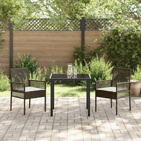 Tuinstoel 2 pcs Bruin 53 x 60 x 85cm poly rattan