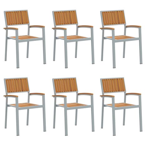 Tuinstoel 6 pcs Bruin 56 x 57 x 87cm Massief acaciahout