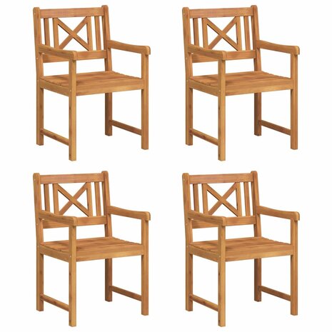 Tuinstoel 4 pcs Bruin 56 x 56 x 90 cm Massief acaciahout