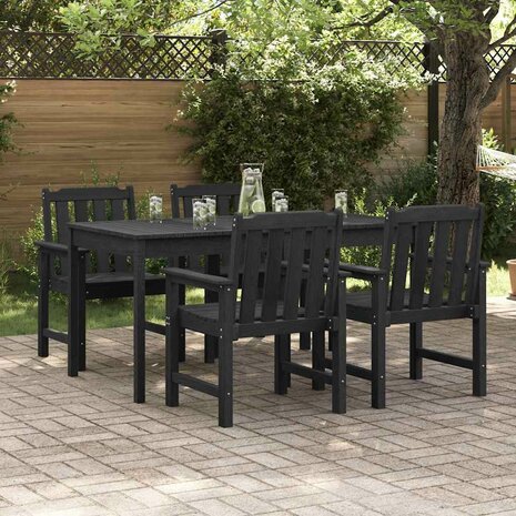 Tuinstoel 4 pcs Zwart 65.5 x 55.5 x 88cm Kunststof
