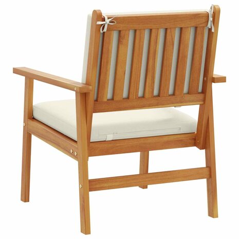 Tuinstoel met kussen 2 pcs Bruin Massief acaciahout