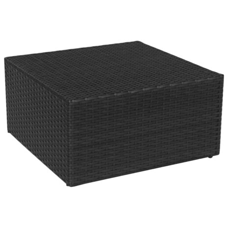 Tuinstoel met voetenbank poly rattan zwart