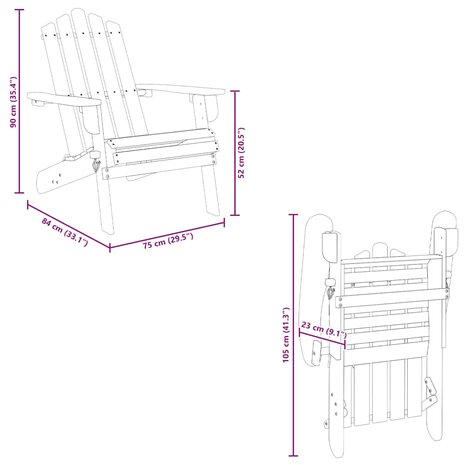 Tuinstoel Adirondack massief acaciahout