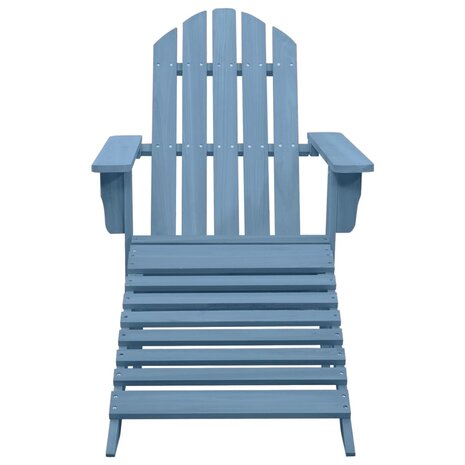 Tuinstoel Adirondack met voetenbank massief vurenhout blauw