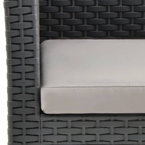 Tuinstoel met kussen antraciet 63x65x76 cm PP rattan