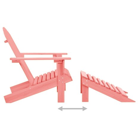 Tuinstoel Adirondack met voetenbank massief vurenhout roze