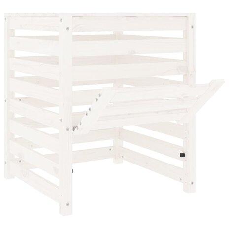 Compostbak 63,5x63,5x77,5 cm massief grenenhout wit