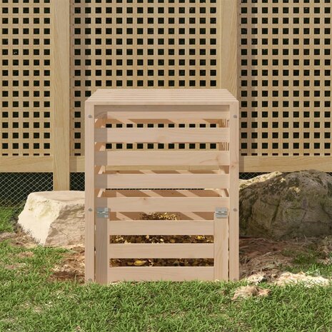 Compostbak 63,5x63,5x77,5 cm massief grenenhout
