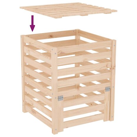 Compostbak 63,5x63,5x77,5 cm massief grenenhout